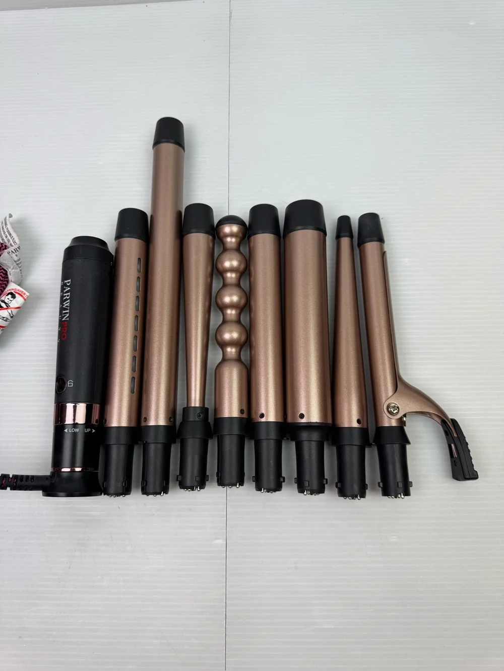 Parwin Pro Beauty 8-in-1 Curling Iron Set Rose Gold 8 Interchangeable Barrels In